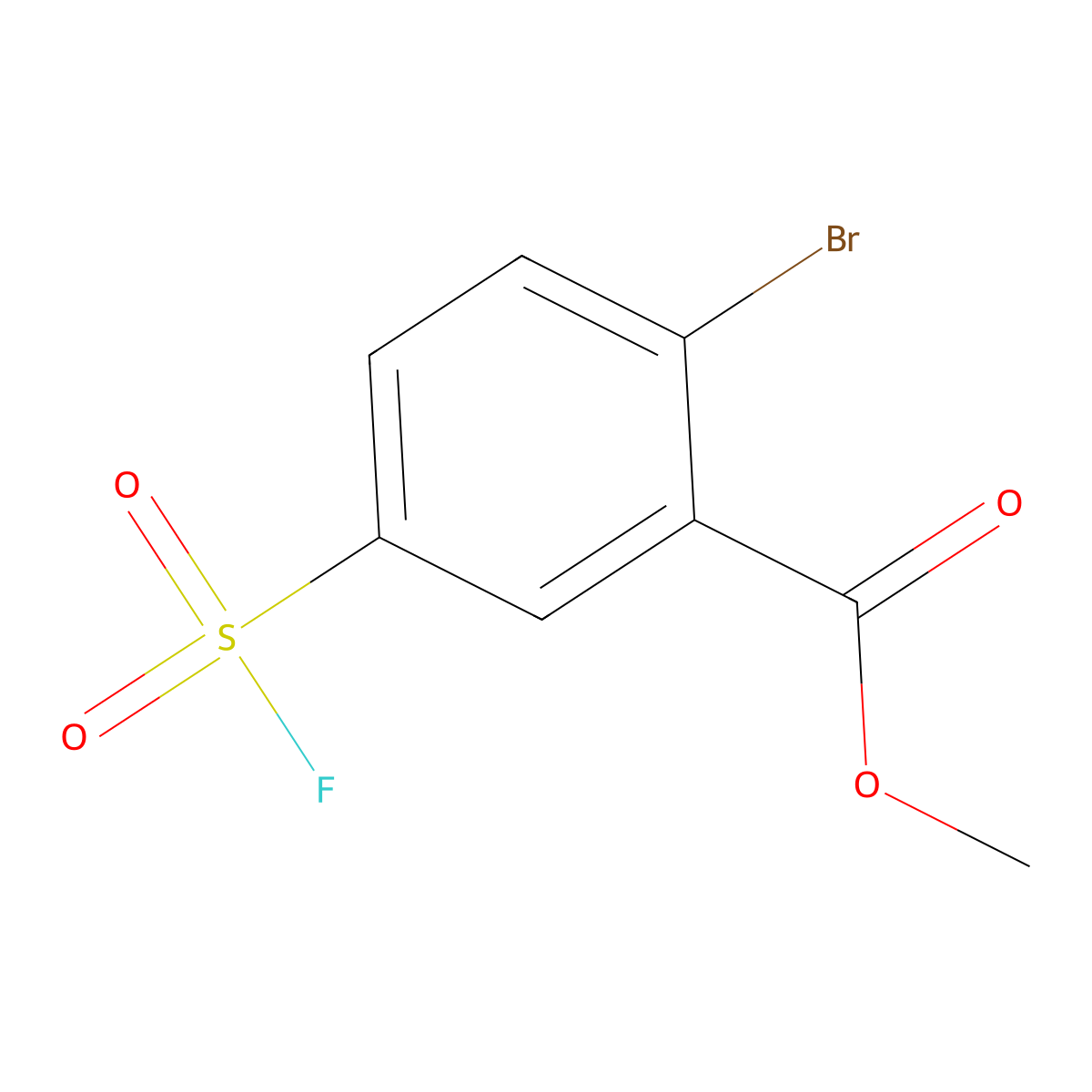Methyl 2-bromo-5-fluorosulfonylbenzoate molecular structure, CAS 2137795-70-9