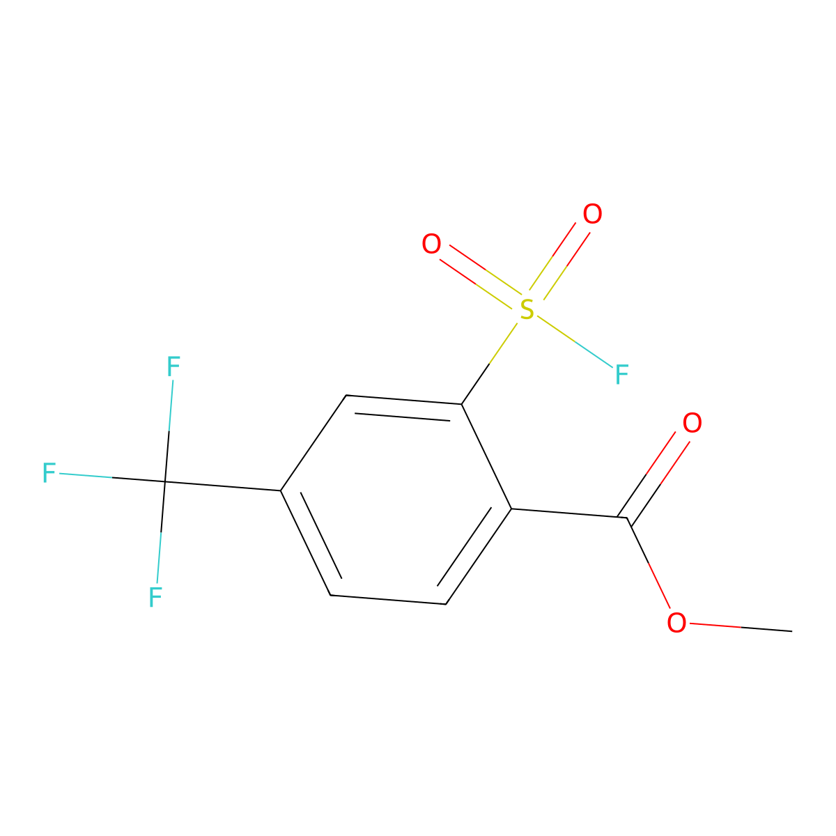 Methyl 2-(fluorosulfonyl)-4-(trifluoromethyl)benzoate molecular structure, CAS 2137796-56-4