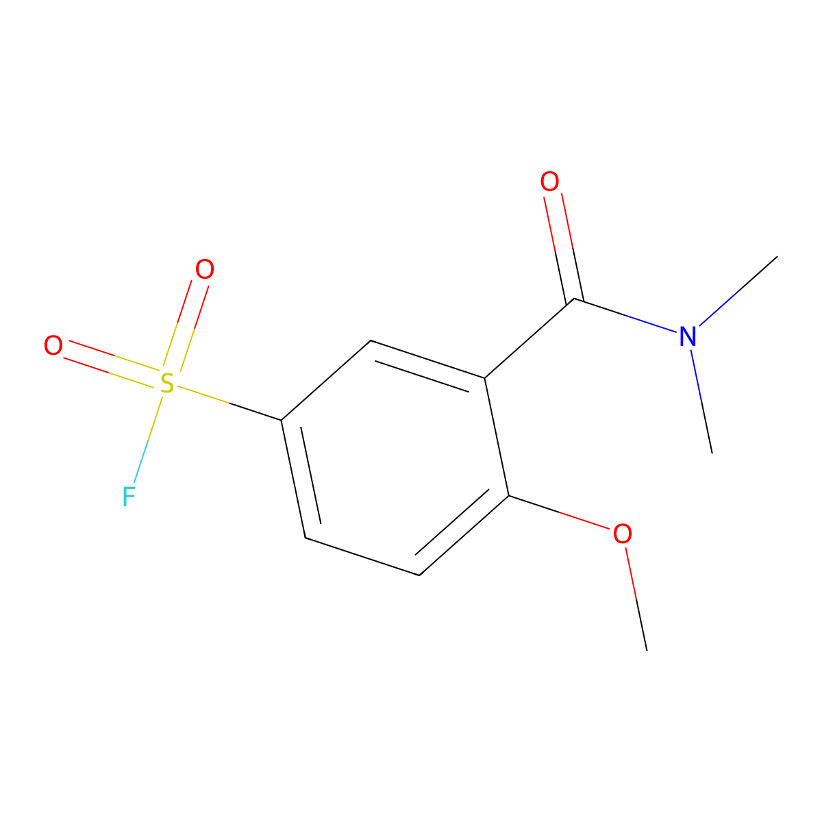 3-(Dimethylcarbamoyl)-4-methoxybenzene-1-sulfonyl fluoride molecular structure, CAS 2137796-82-6