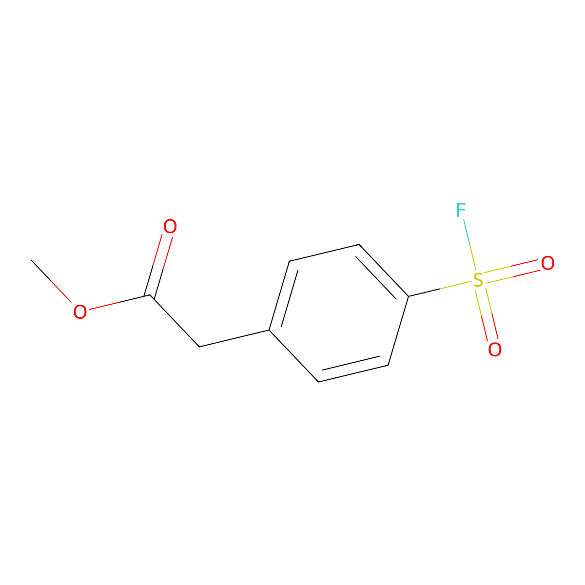 Methyl 2-[4-(fluorosulfonyl)phenyl]acetate molecular structure, CAS 2137796-87-1