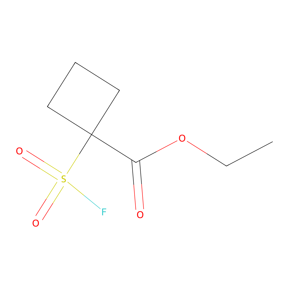 Ethyl 1-(fluorosulfonyl)cyclobutane-1-carboxylate molecular structure, CAS 2137797-06-7