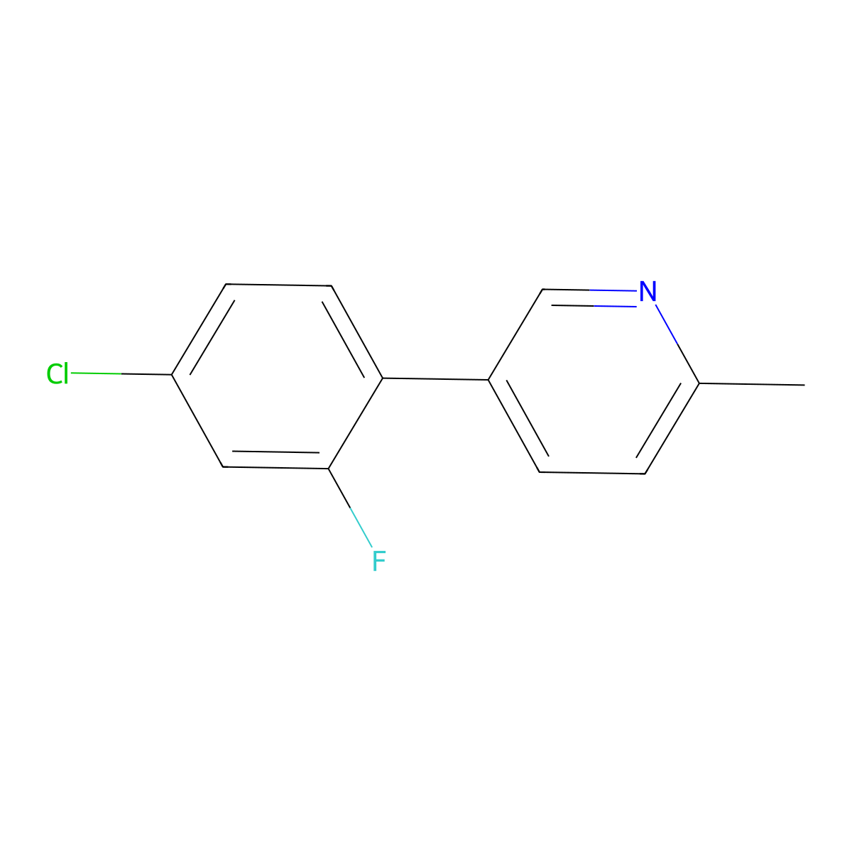 5-(4-Chloro-2-fluorophenyl)-2-methylpyridine molecular structure, CAS 2137797-11-4