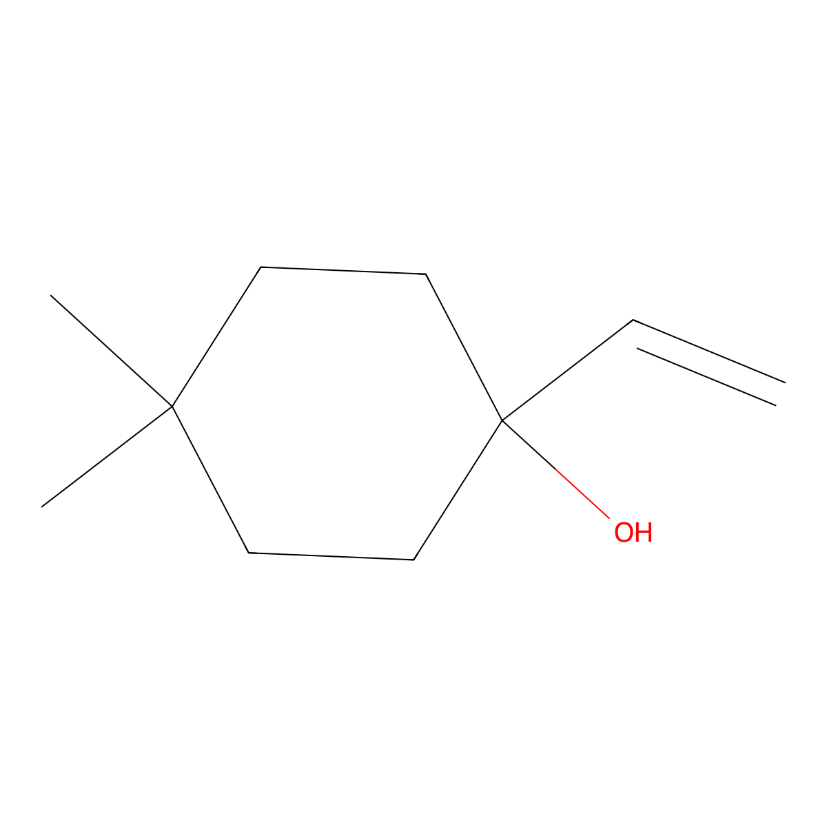 4,4-Dimethyl-1-vinylcyclohexanol molecular structure, CAS 21378-16-5