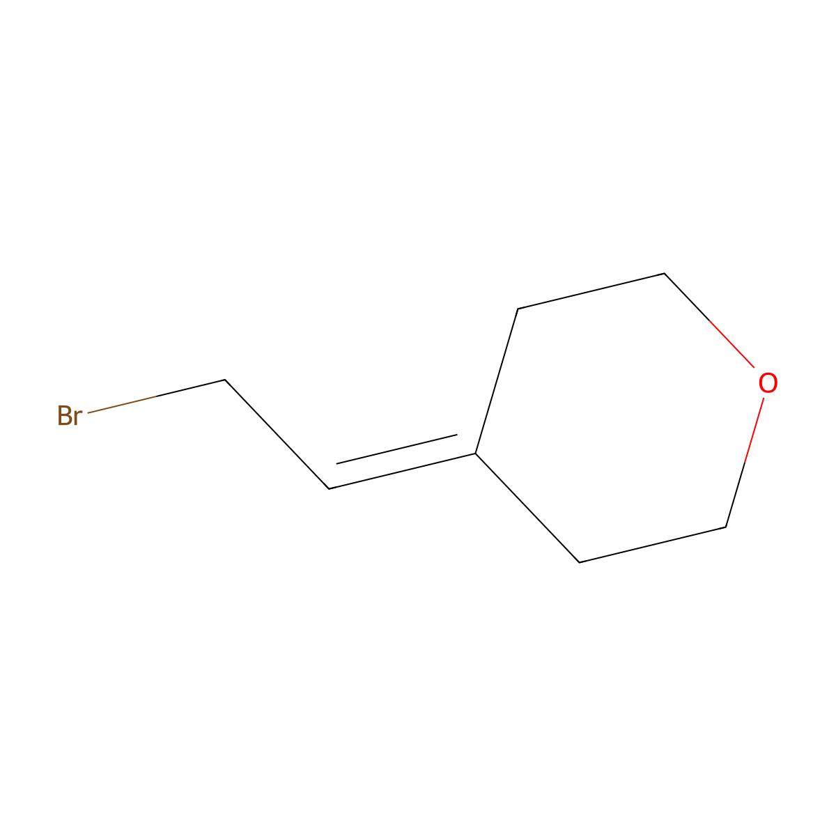 4-(2-Bromoethylidene)tetrahydro-2H-pyran molecular structure, CAS 21378-20-1