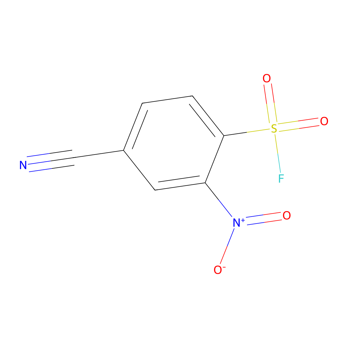 4-Cyano-2-nitrobenzene-1-sulfonyl fluoride molecular structure, CAS 2137800-17-8