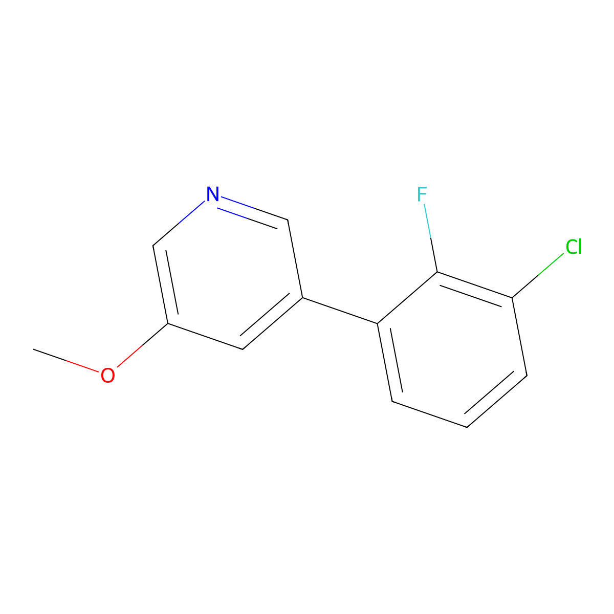 3-(3-Chloro-2-fluorophenyl)-5-methoxypyridine molecular structure, CAS 2137800-22-5