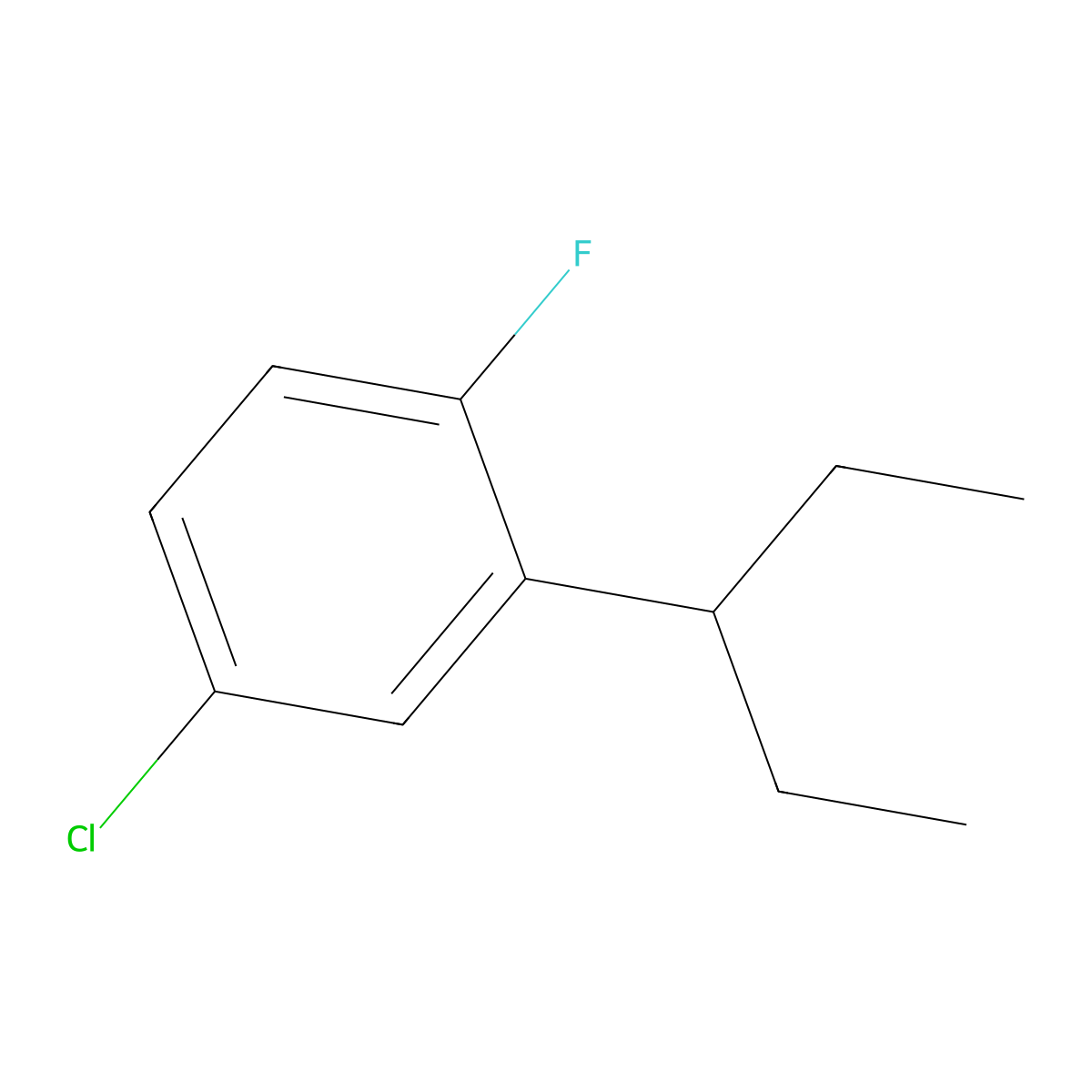 4-Chloro-1-fluoro-2-(pentan-3-yl)benzene molecular structure, CAS 2137800-27-0
