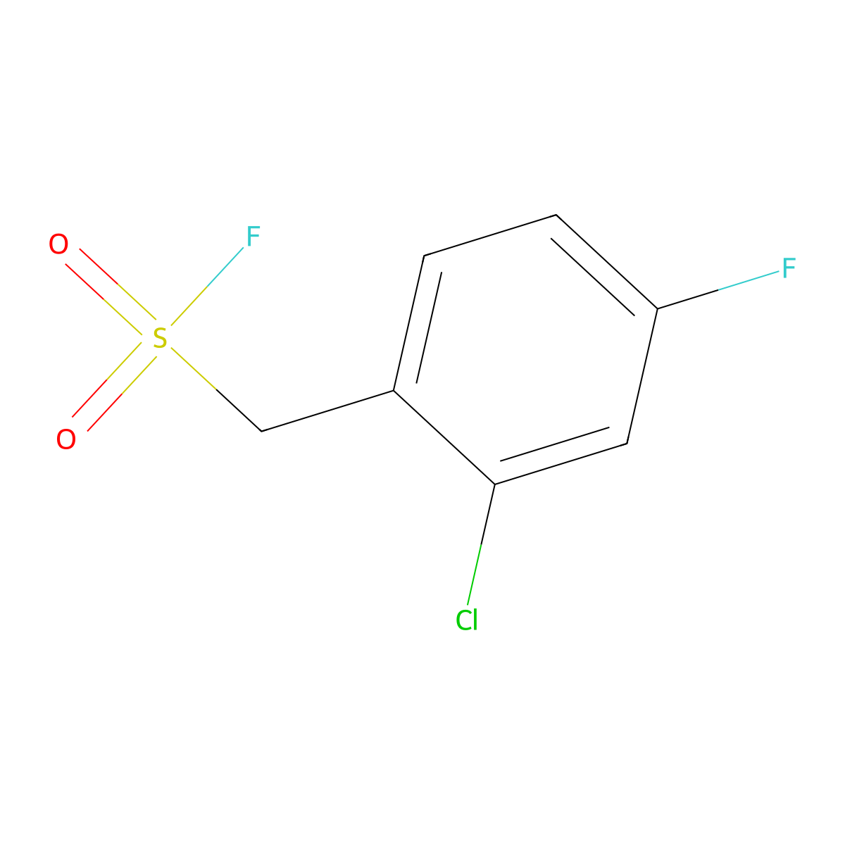 (2-Chloro-4-fluorophenyl)methanesulfonyl fluoride molecular structure, CAS 2137800-34-9
