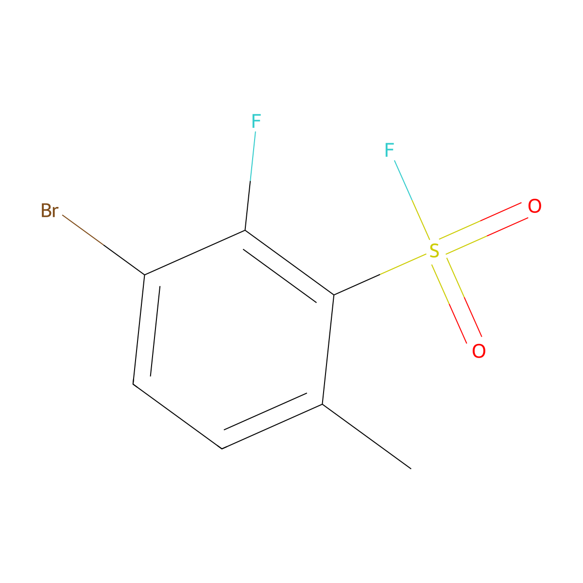 3-Bromo-2-fluoro-6-methylbenzene-1-sulfonyl fluoride molecular structure, CAS 2137800-43-0