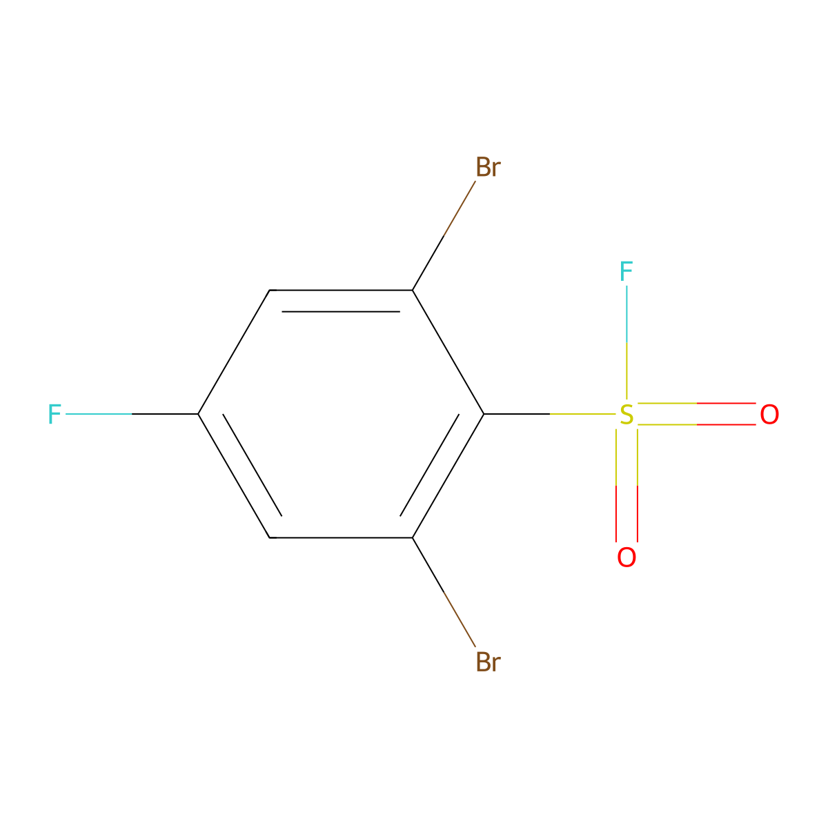 2,6-Dibromo-4-fluorobenzene-1-sulfonyl fluoride molecular structure, CAS 2137802-58-3