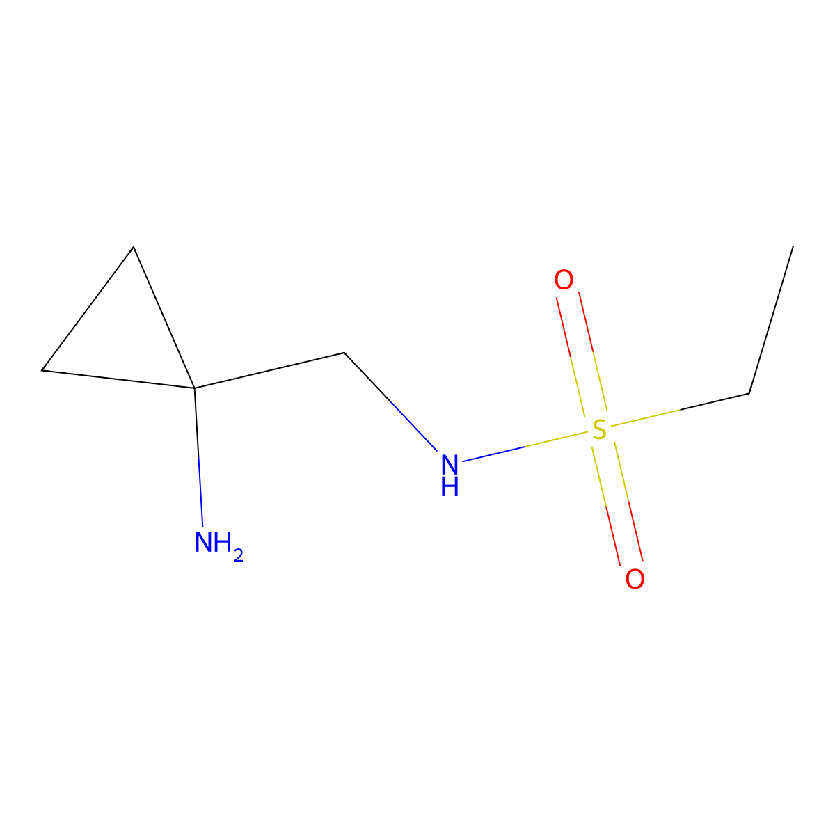 N-[(1-aminocyclopropyl)methyl]ethane-1-sulfonamide molecular structure, CAS 2137802-77-6