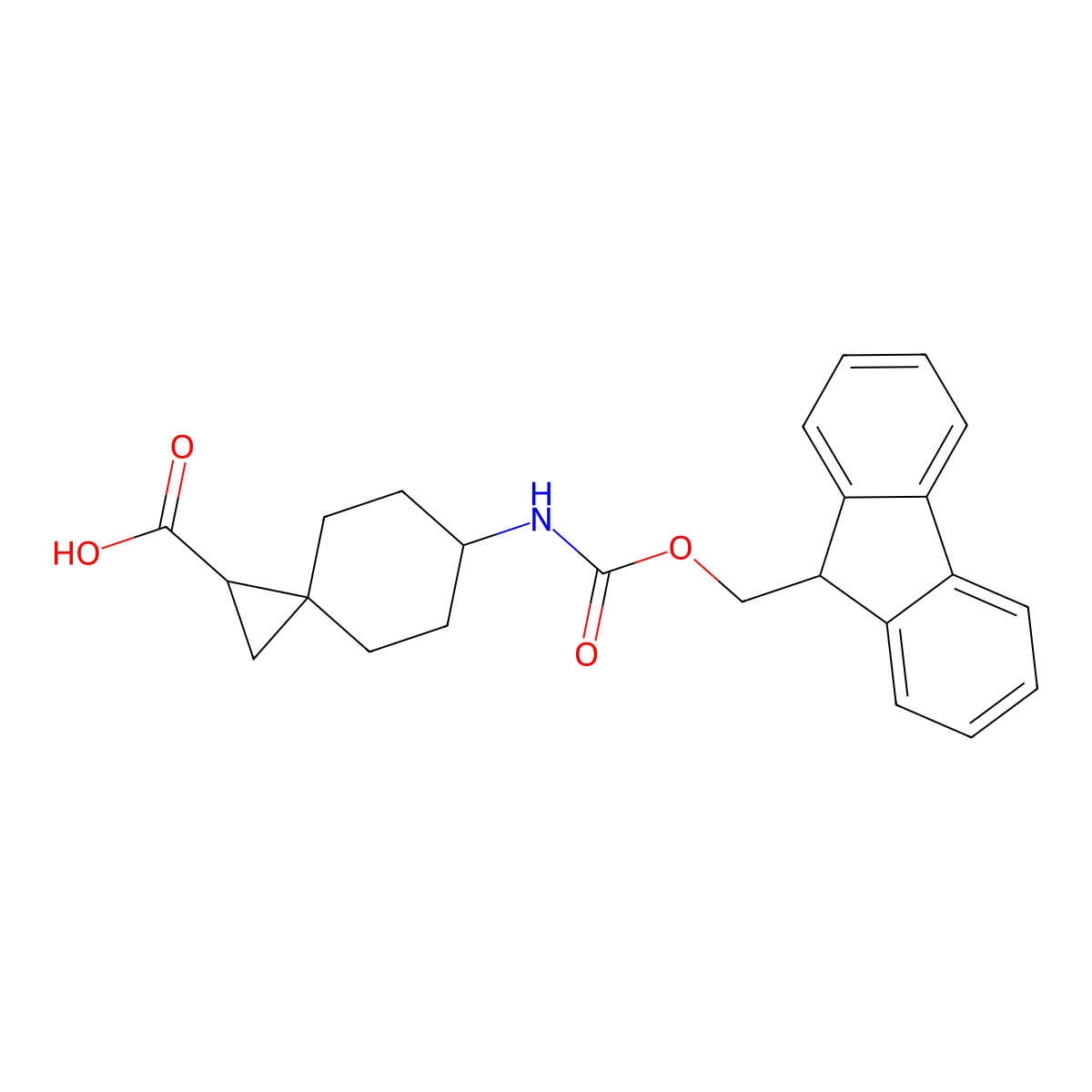 6-({[(9H-fluoren-9-yl)methoxy]carbonyl}amino)spiro[2.5]octane-1-carboxylic acid molecular structure, CAS 2137803-40-6