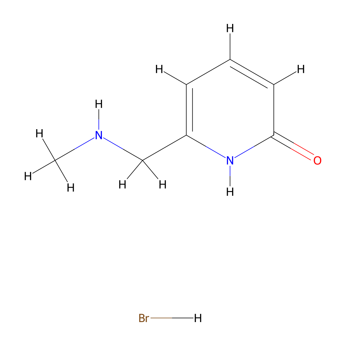 6-((Methylamino)methyl)-1,2-dihydropyridin-2-one hydrobromide molecular structure, CAS 2137805-83-3