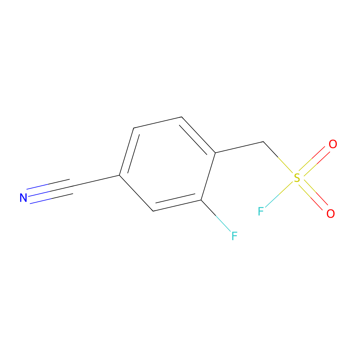 (4-Cyano-2-fluorophenyl)methanesulfonyl fluoride molecular structure, CAS 2137806-24-5
