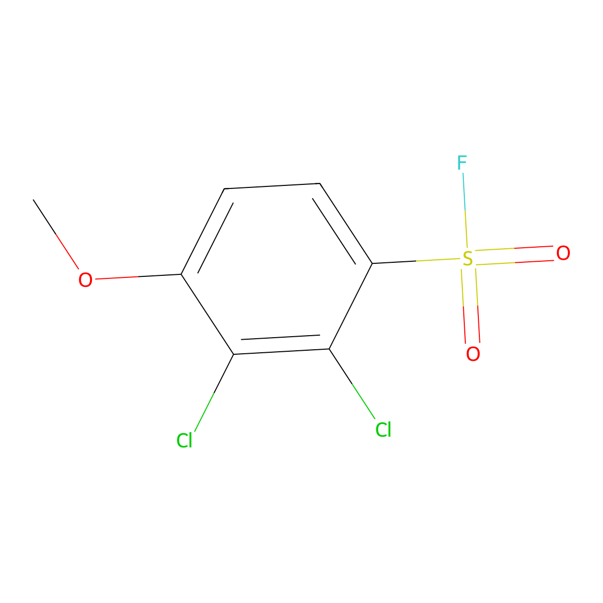 2,3-Dichloro-4-methoxybenzene-1-sulfonyl fluoride molecular structure, CAS 2137806-31-4