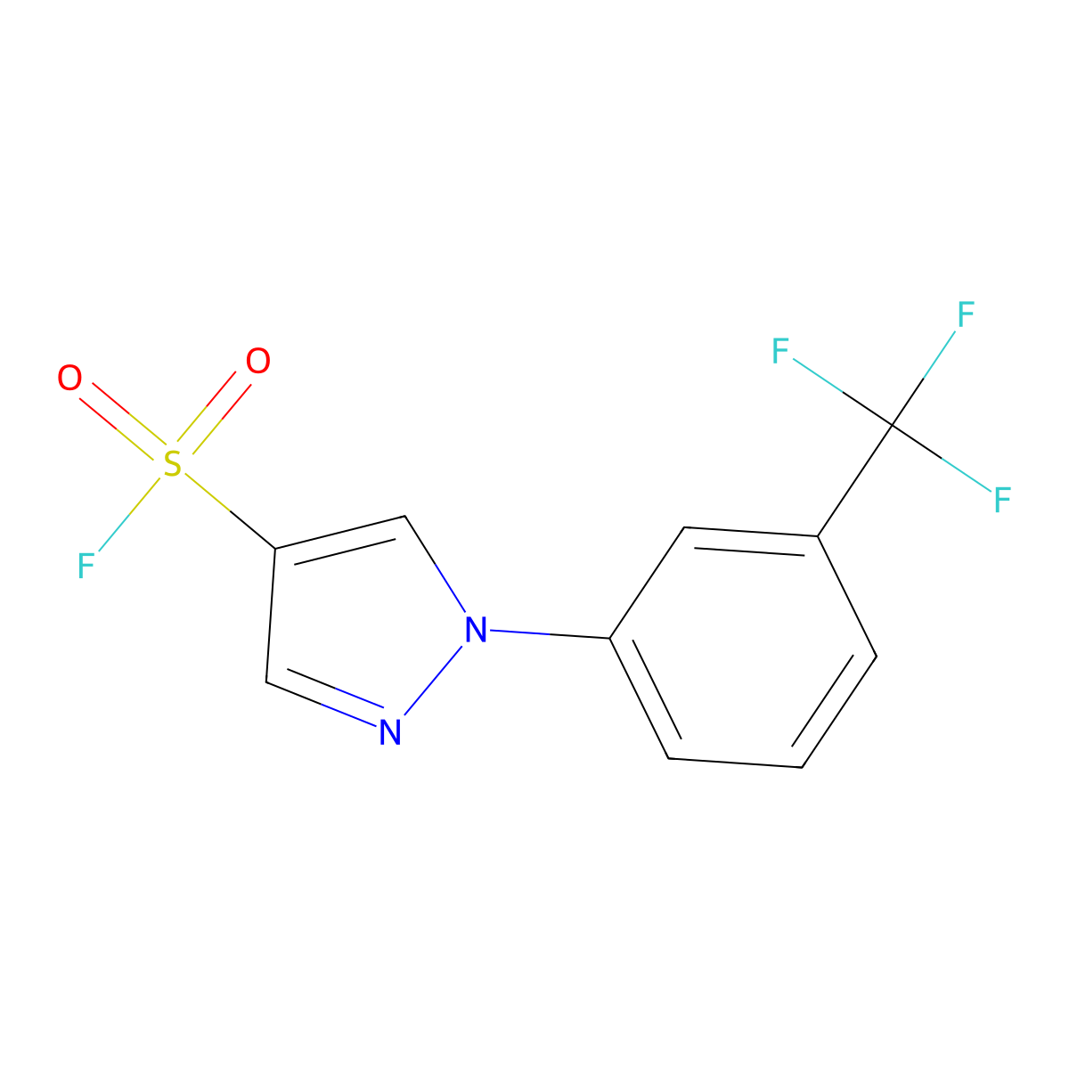 1-[3-(trifluoromethyl)phenyl]-1H-pyrazole-4-sulfonyl fluoride molecular structure, CAS 2137806-41-6