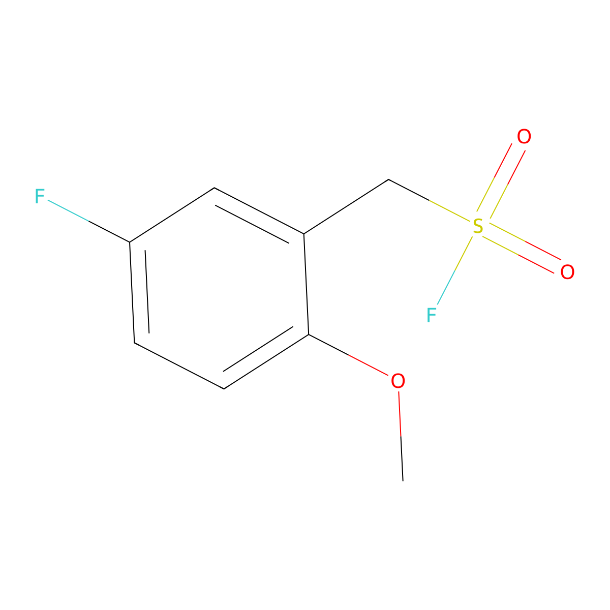 (5-Fluoro-2-methoxyphenyl)methanesulfonyl fluoride molecular structure, CAS 2137806-75-6