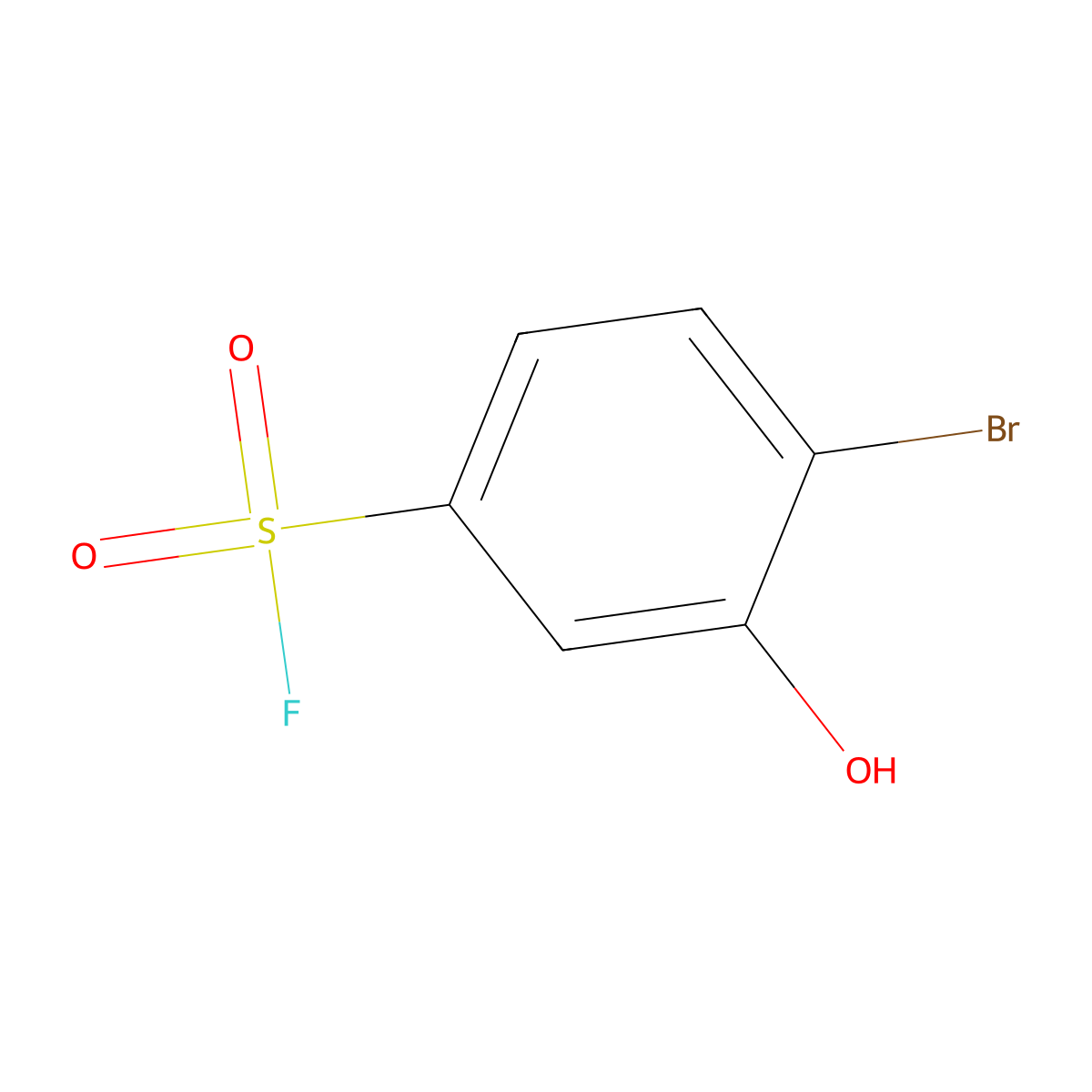 4-Bromo-3-hydroxybenzene-1-sulfonyl fluoride molecular structure, CAS 2137807-21-5