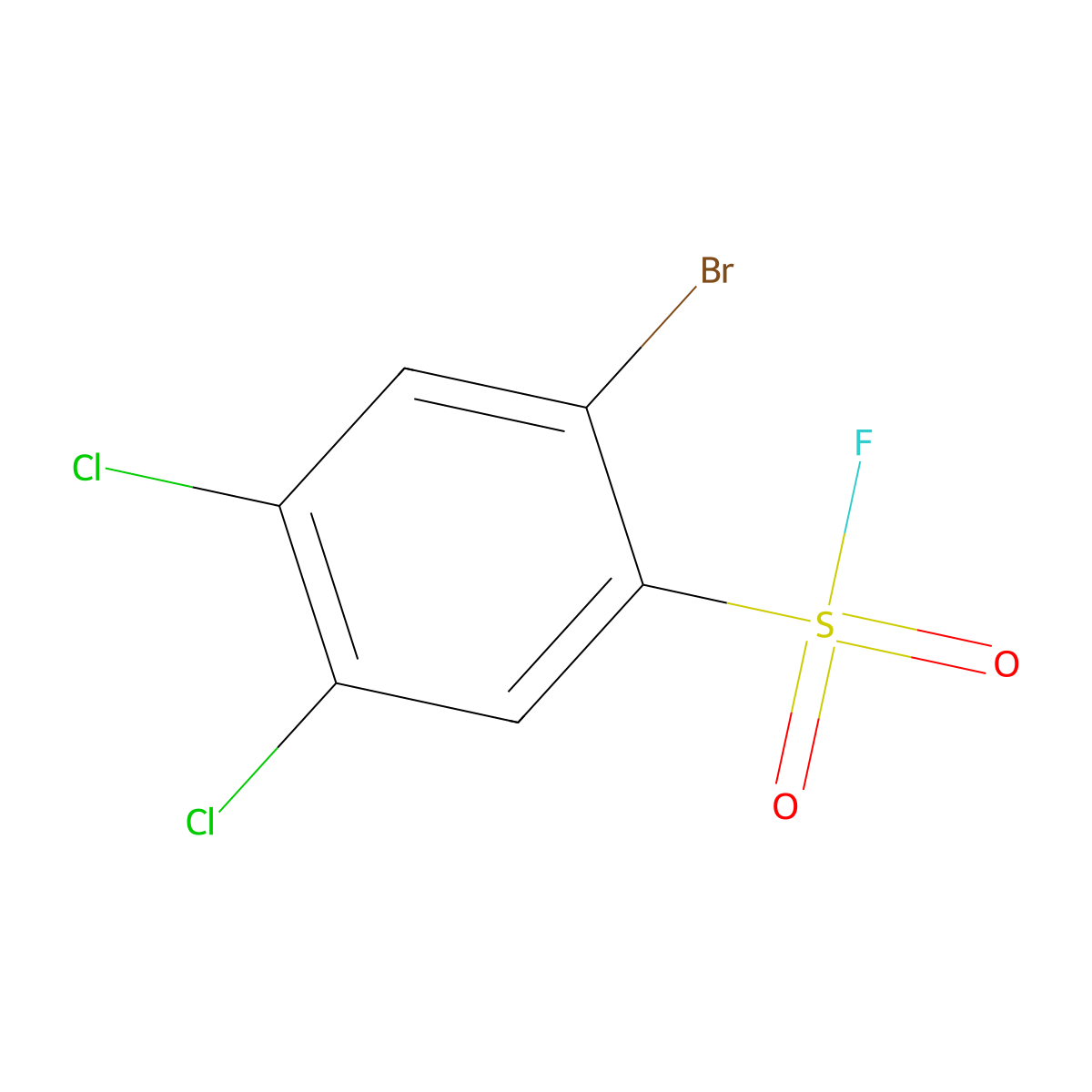 2-Bromo-4,5-dichlorobenzene-1-sulfonyl fluoride molecular structure, CAS 2137807-31-7