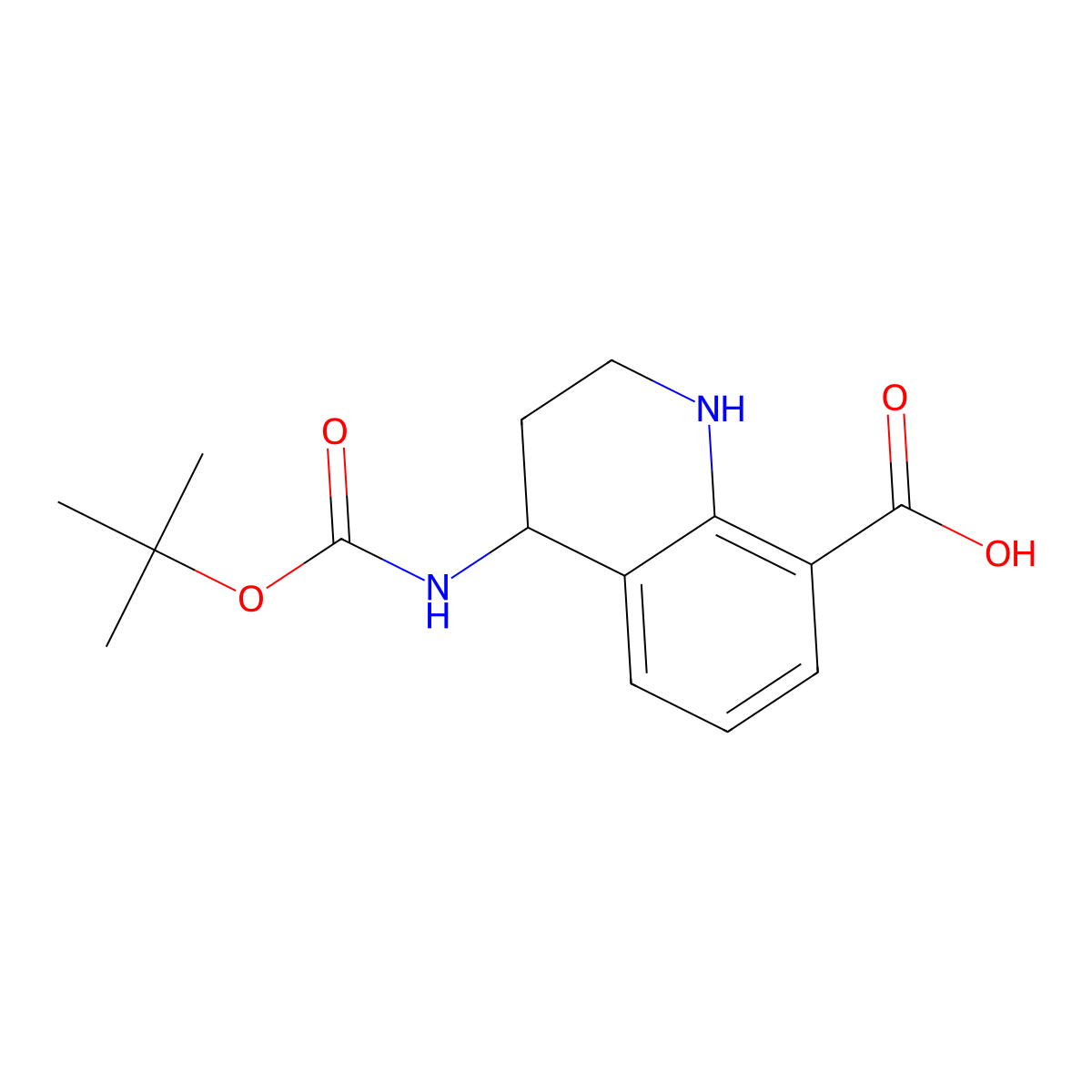 4-{[(Tert-butoxy)carbonyl]amino}-1,2,3,4-tetrahydroquinoline-8-carboxylic acid molecular structure, CAS 2137807-53-3