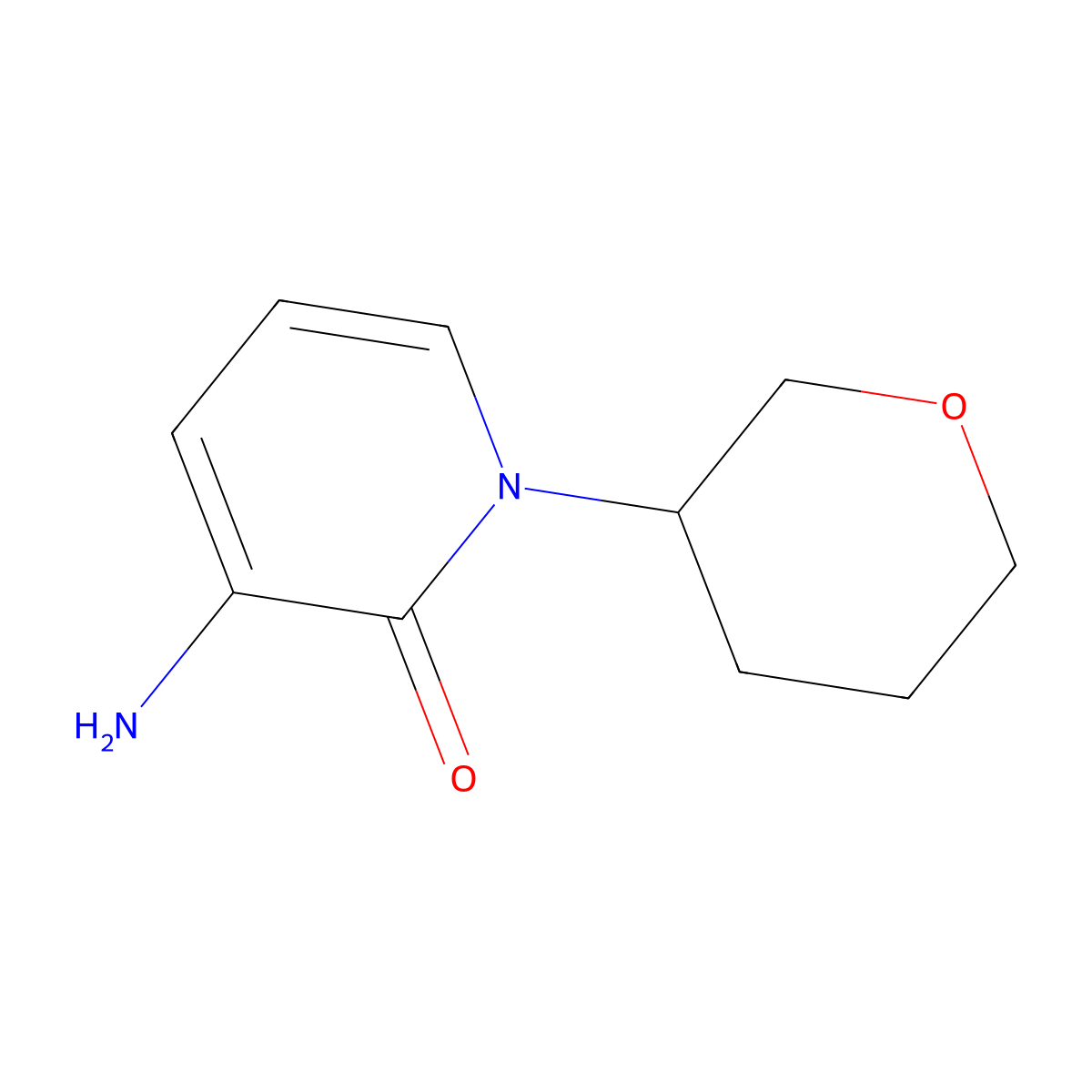 3-Amino-1-(oxan-3-yl)-1,2-dihydropyridin-2-one molecular structure, CAS 2137808-10-5