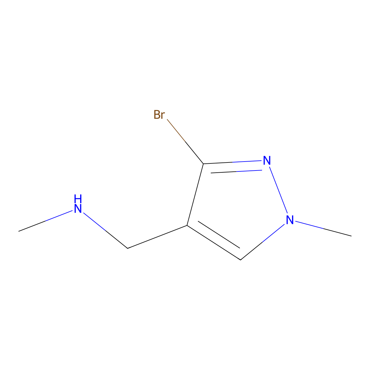 [(3-bromo-1-methyl-1H-pyrazol-4-yl)methyl](methyl)amine molecular structure, CAS 2137808-36-5