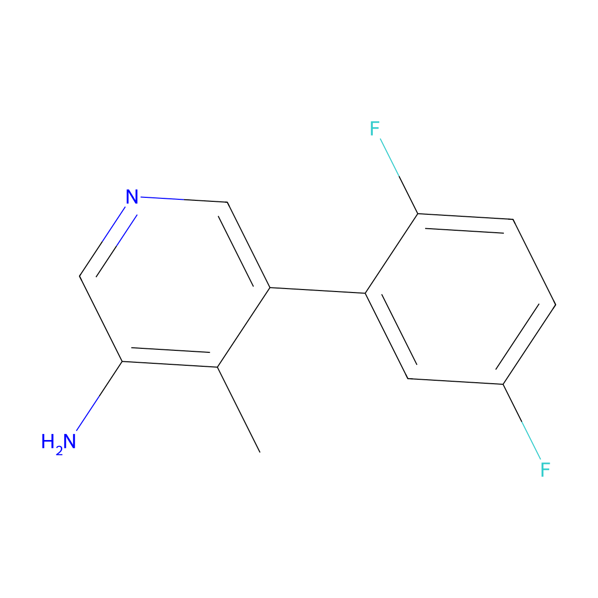 5-(2,5-Difluorophenyl)-4-methylpyridin-3-amine molecular structure, CAS 2137808-51-4