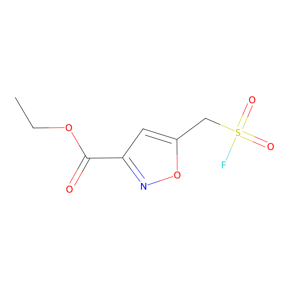 Ethyl 5-[(fluorosulfonyl)methyl]-1,2-oxazole-3-carboxylate molecular structure, CAS 2137808-52-5