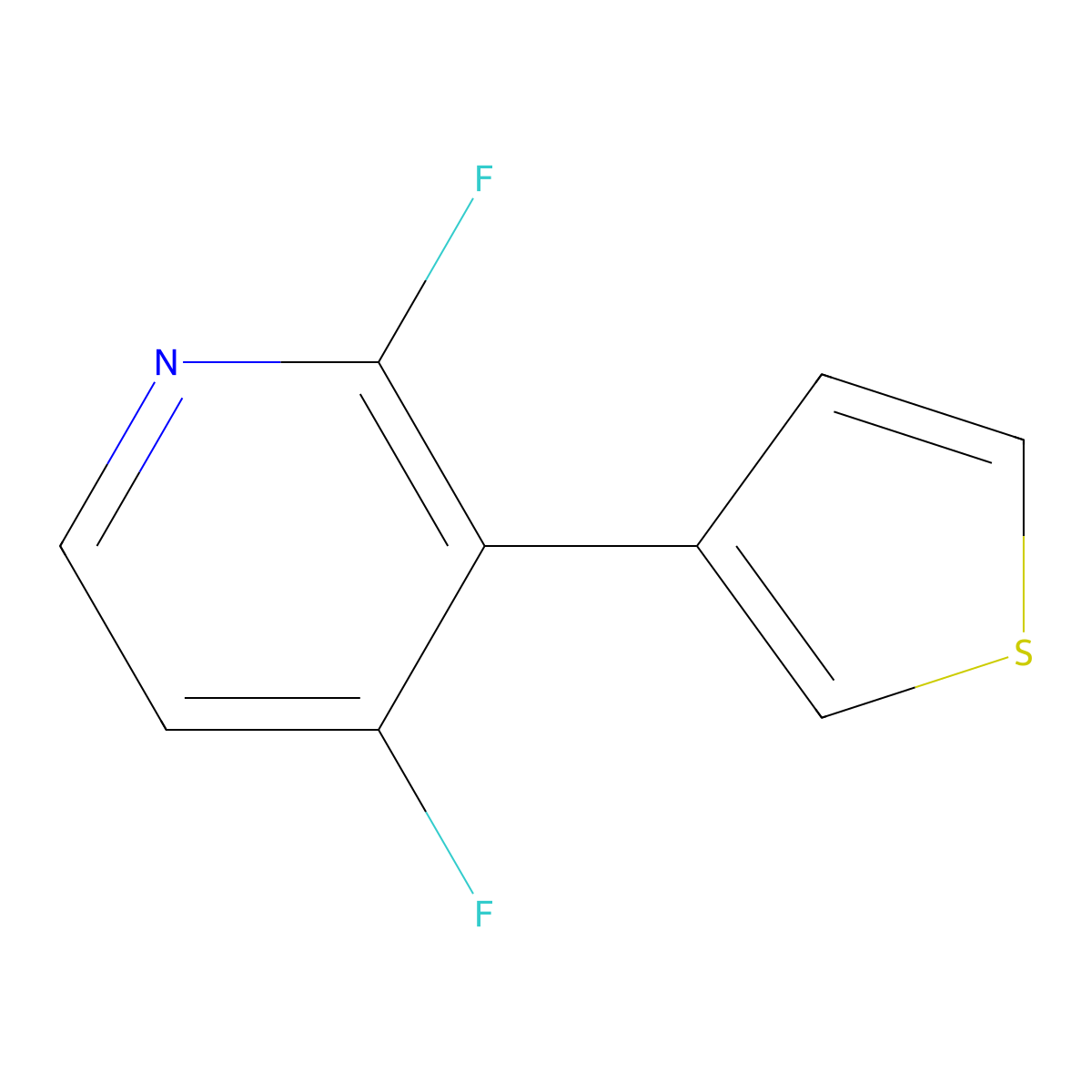 2,4-Difluoro-3-(thiophen-3-yl)pyridine molecular structure, CAS 2137808-72-9