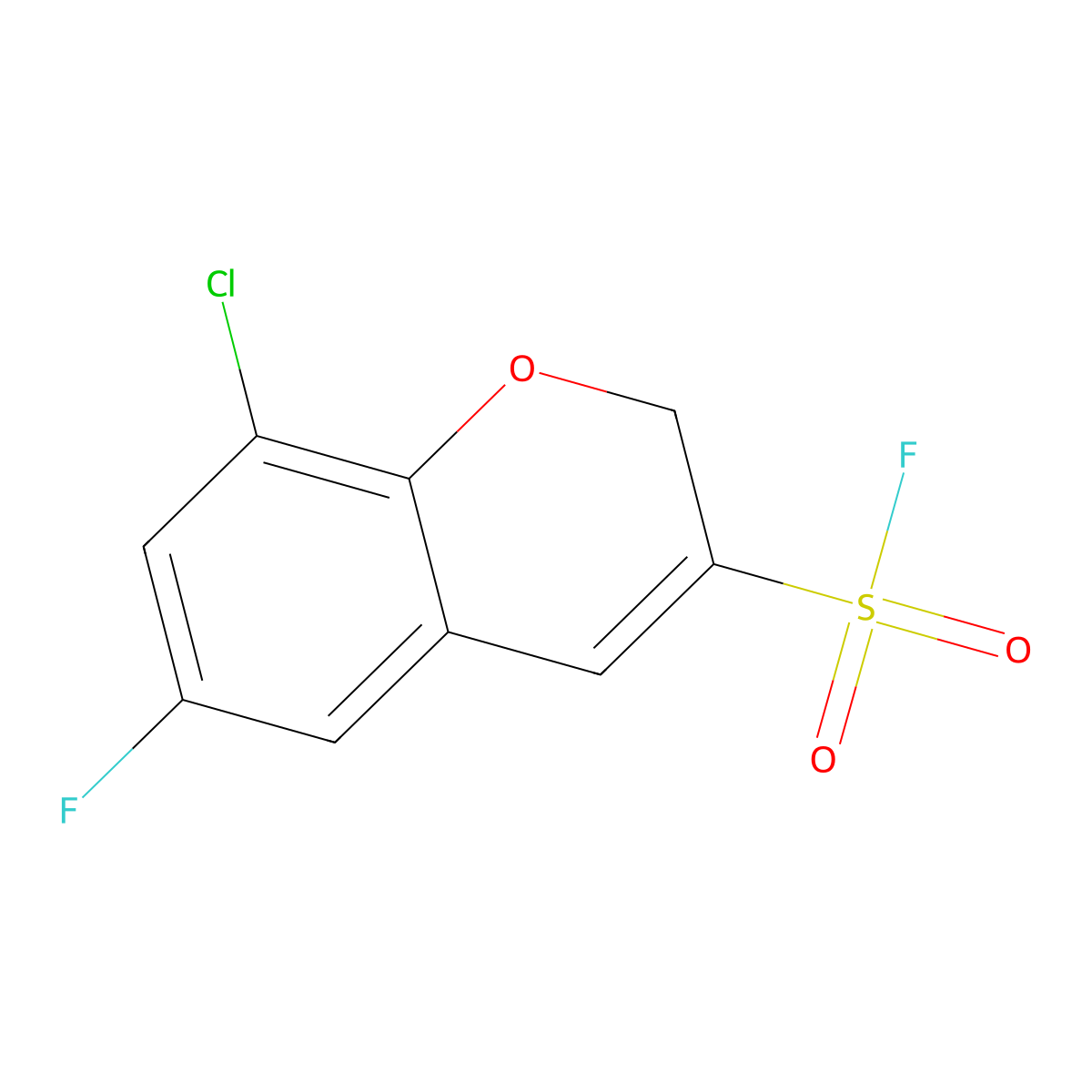 8-chloro-6-fluoro-2H-chromene-3-sulfonyl fluoride molecular structure, CAS 2137808-78-5