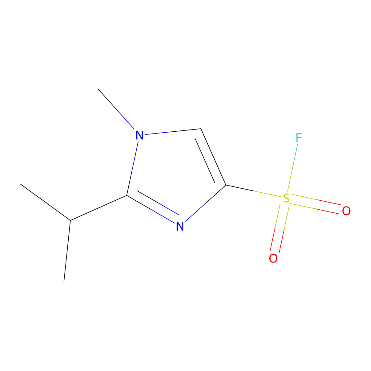1-methyl-2-(propan-2-yl)-1H-imidazole-4-sulfonyl fluoride molecular structure, CAS 2137809-02-8