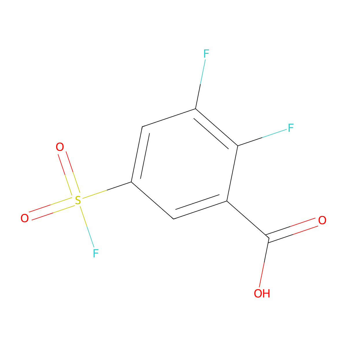 2,3-Difluoro-5-(fluorosulfonyl)benzoic acid molecular structure, CAS 2137809-32-4