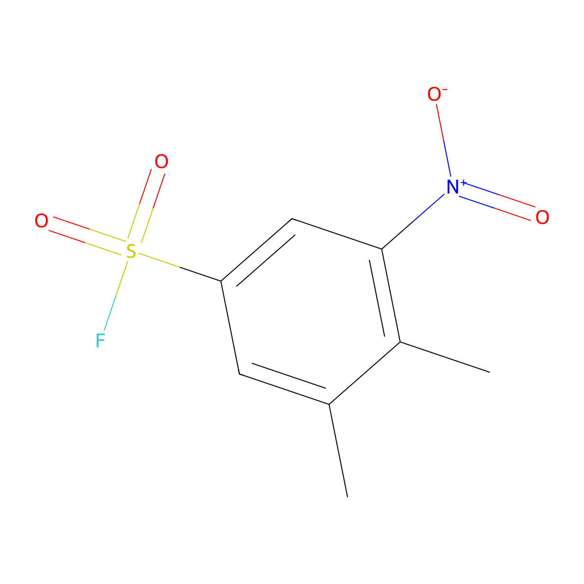 3,4-Dimethyl-5-nitrobenzene-1-sulfonyl fluoride molecular structure, CAS 2137809-90-4