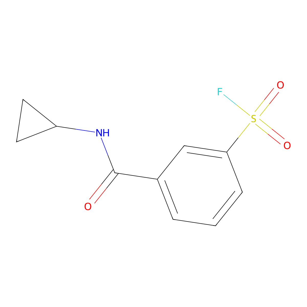 3-(Cyclopropylcarbamoyl)benzene-1-sulfonyl fluoride molecular structure, CAS 2137809-95-9