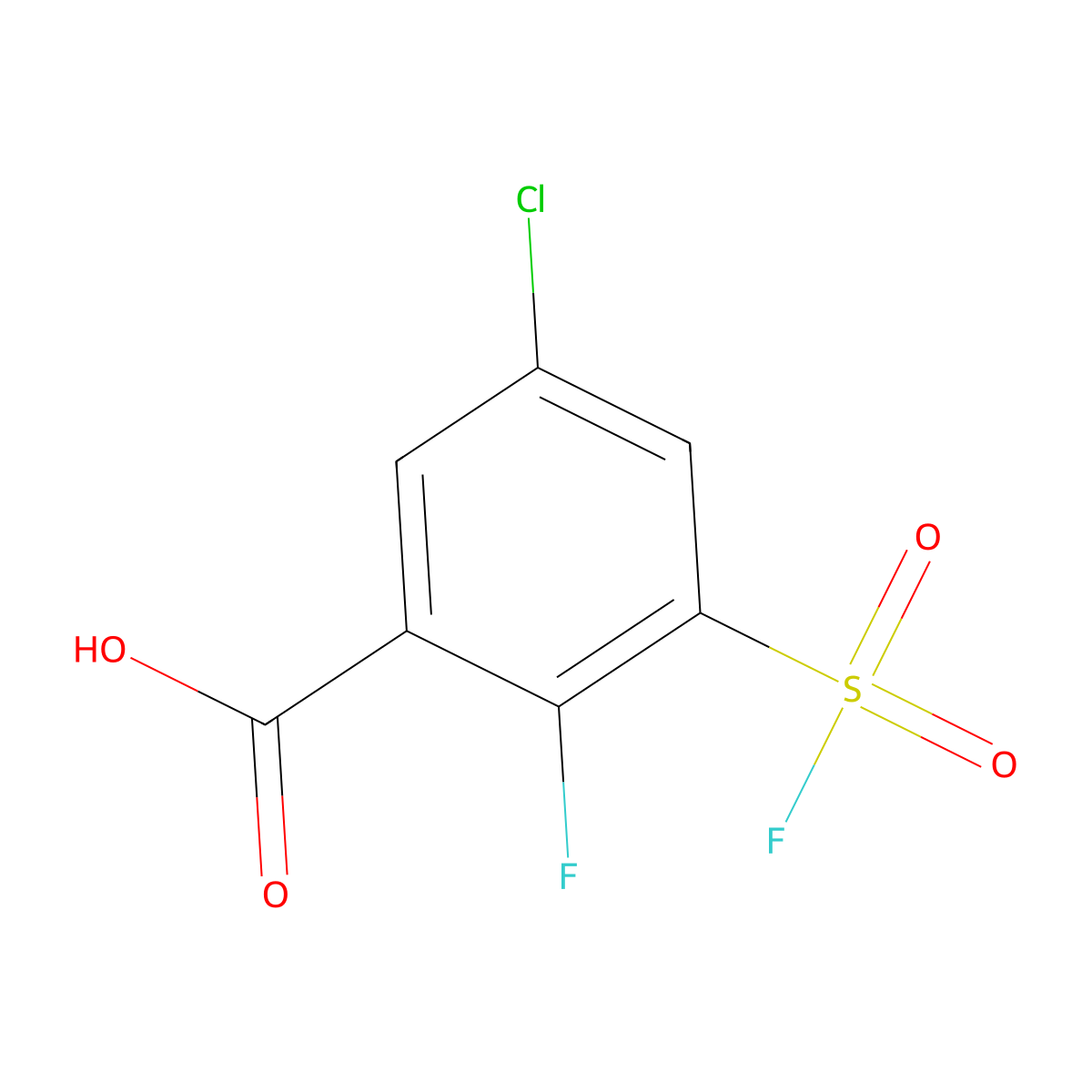 5-Chloro-2-fluoro-3-(fluorosulfonyl)benzoic acid molecular structure, CAS 2137810-00-3