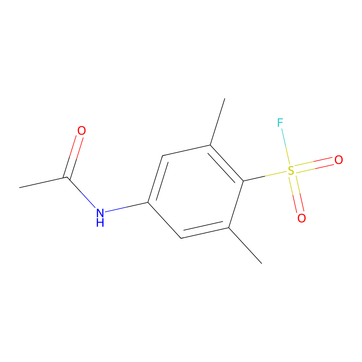 4-Acetamido-2,6-dimethylbenzene-1-sulfonyl fluoride molecular structure, CAS 2137810-06-9