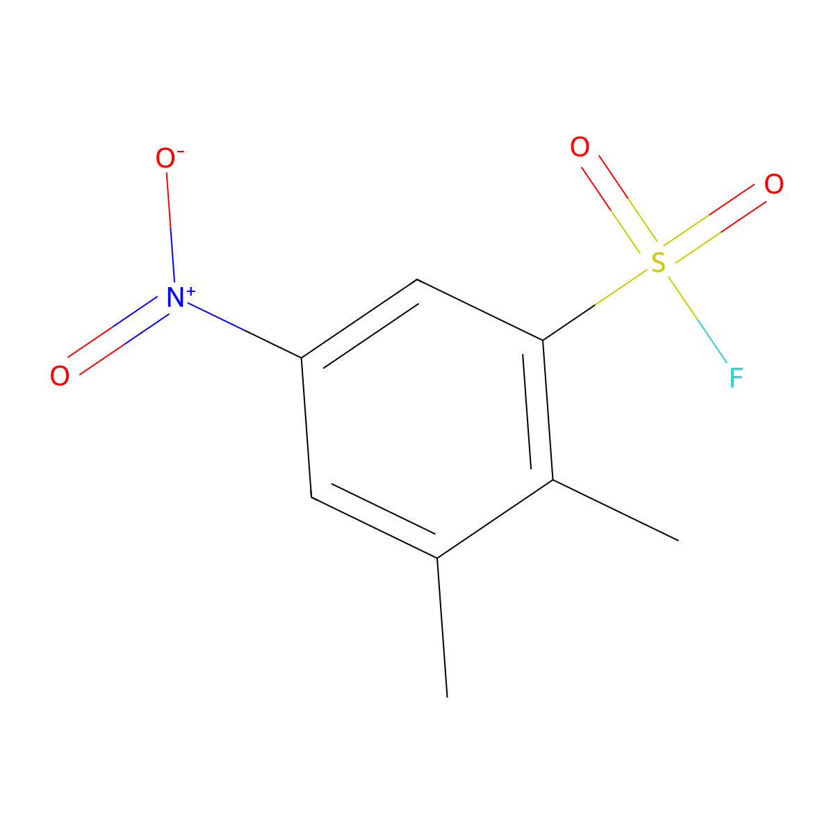 2,3-Dimethyl-5-nitrobenzene-1-sulfonyl fluoride molecular structure, CAS 2137810-12-7