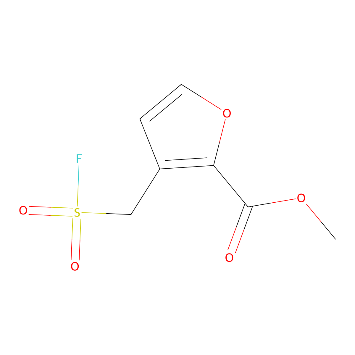 Methyl 3-[(fluorosulfonyl)methyl]furan-2-carboxylate molecular structure, CAS 2137810-16-1