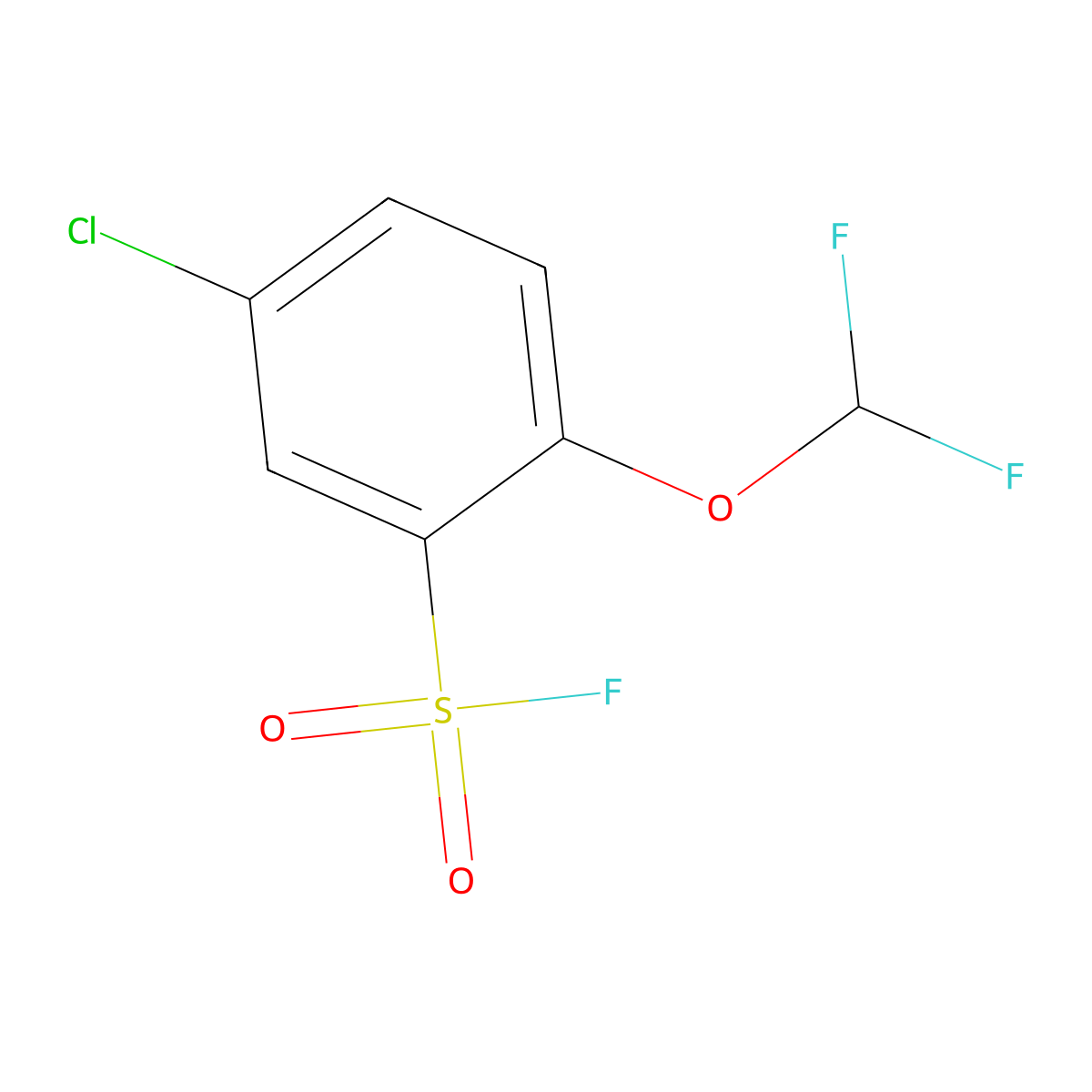5-Chloro-2-(difluoromethoxy)benzene-1-sulfonyl fluoride molecular structure, CAS 2137810-24-1
