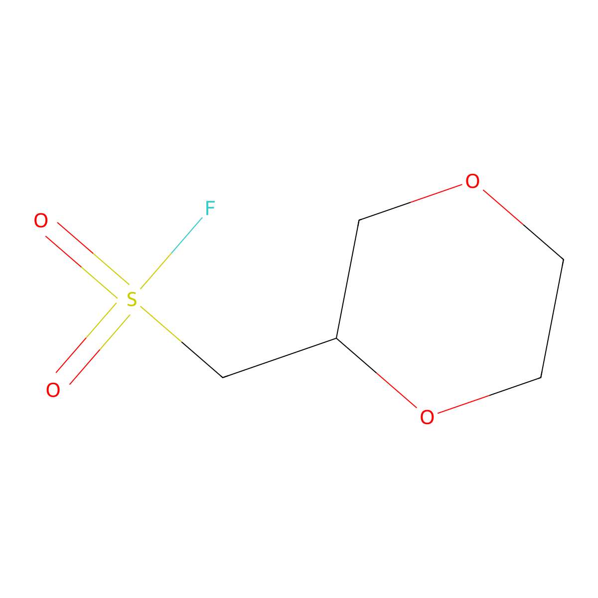 (1,4-Dioxan-2-yl)methanesulfonyl fluoride molecular structure, CAS 2137810-38-7