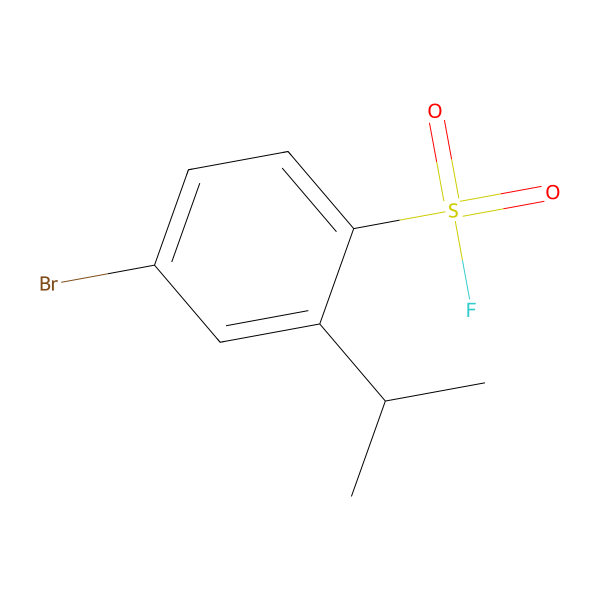 4-Bromo-2-(propan-2-yl)benzene-1-sulfonyl fluoride molecular structure, CAS 2137810-43-4