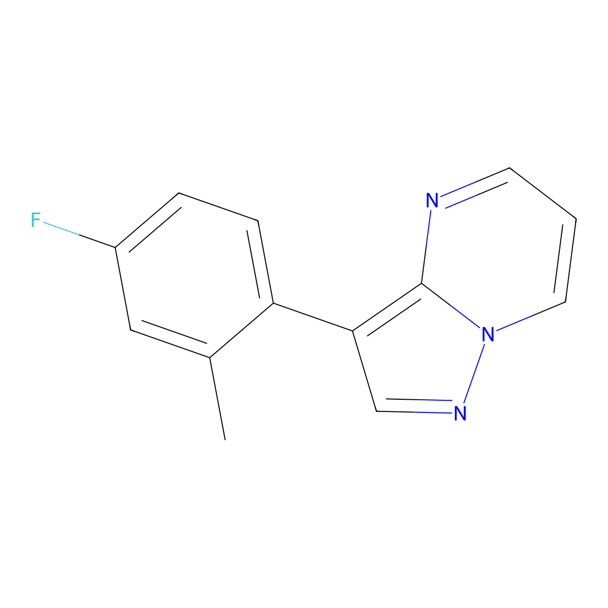 3-(4-Fluoro-2-methylphenyl)pyrazolo[1,5-a]pyrimidine molecular structure, CAS 2137811-69-7