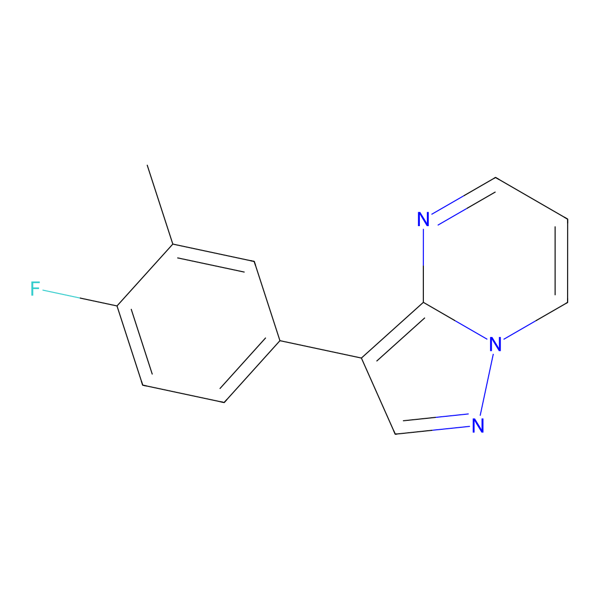 3-(4-Fluoro-3-methylphenyl)pyrazolo[1,5-a]pyrimidine molecular structure, CAS 2137811-75-5