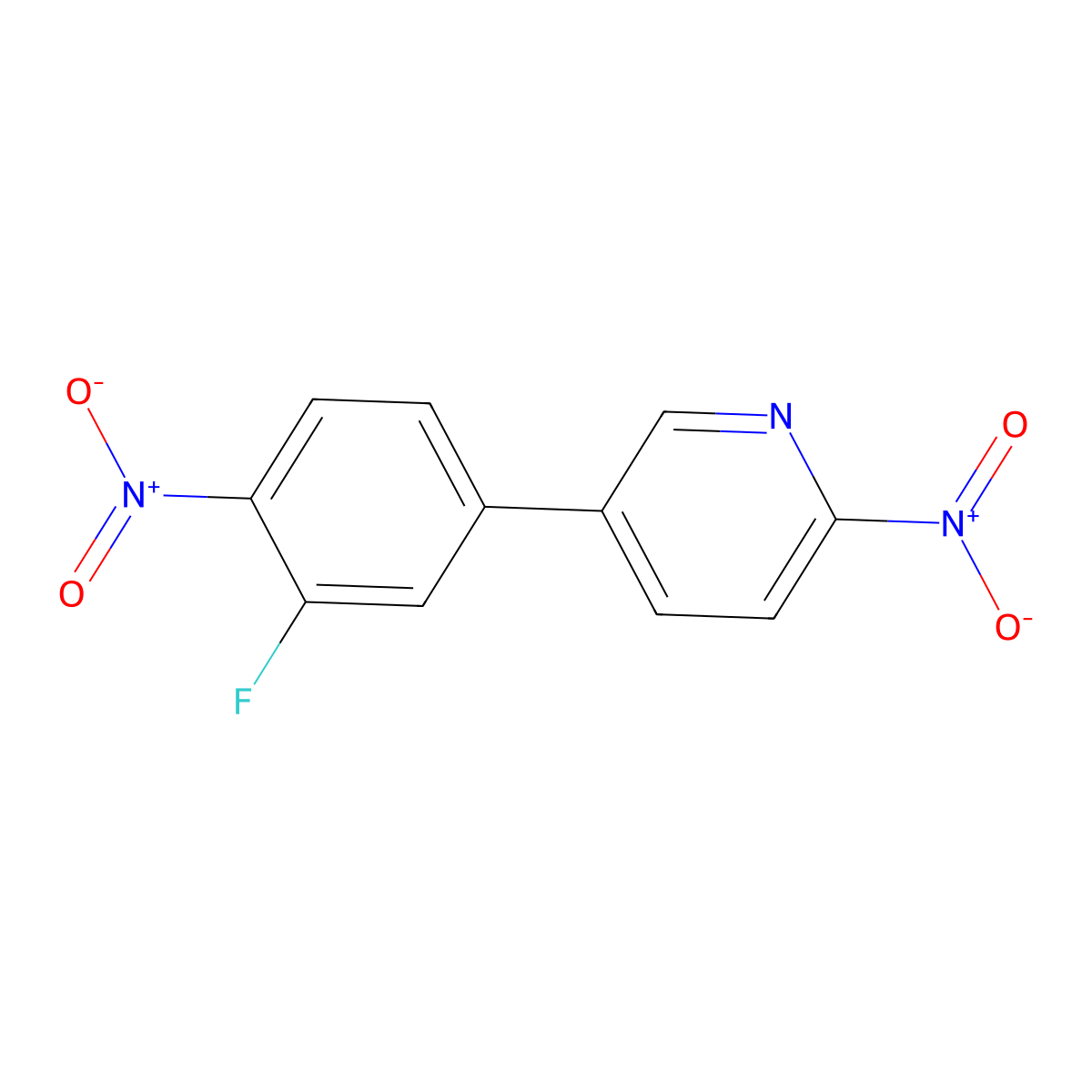 5-(3-Fluoro-4-nitrophenyl)-2-nitropyridine molecular structure, CAS 2137811-91-5