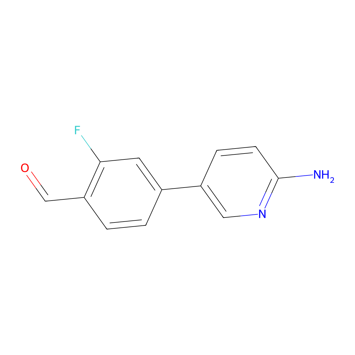 4-(6-Aminopyridin-3-yl)-2-fluorobenzaldehyde molecular structure, CAS 2137811-93-7