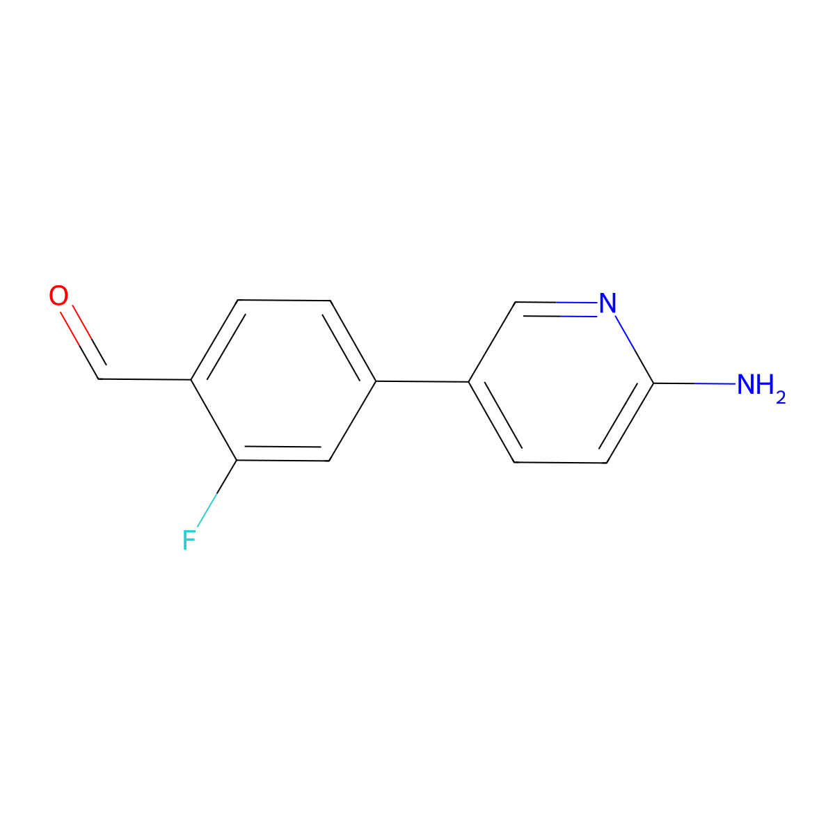 4-(6-Aminopyridin-3-yl)-2-fluorobenzaldehyde molecular structure, CAS 2137811-93-7