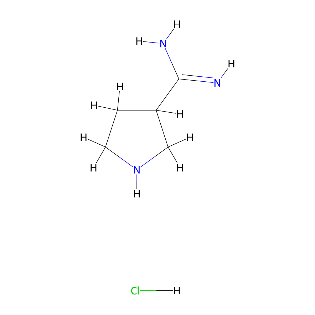 Pyrrolidine-3-carboximidamide hydrochloride molecular structure, CAS 2137812-91-8