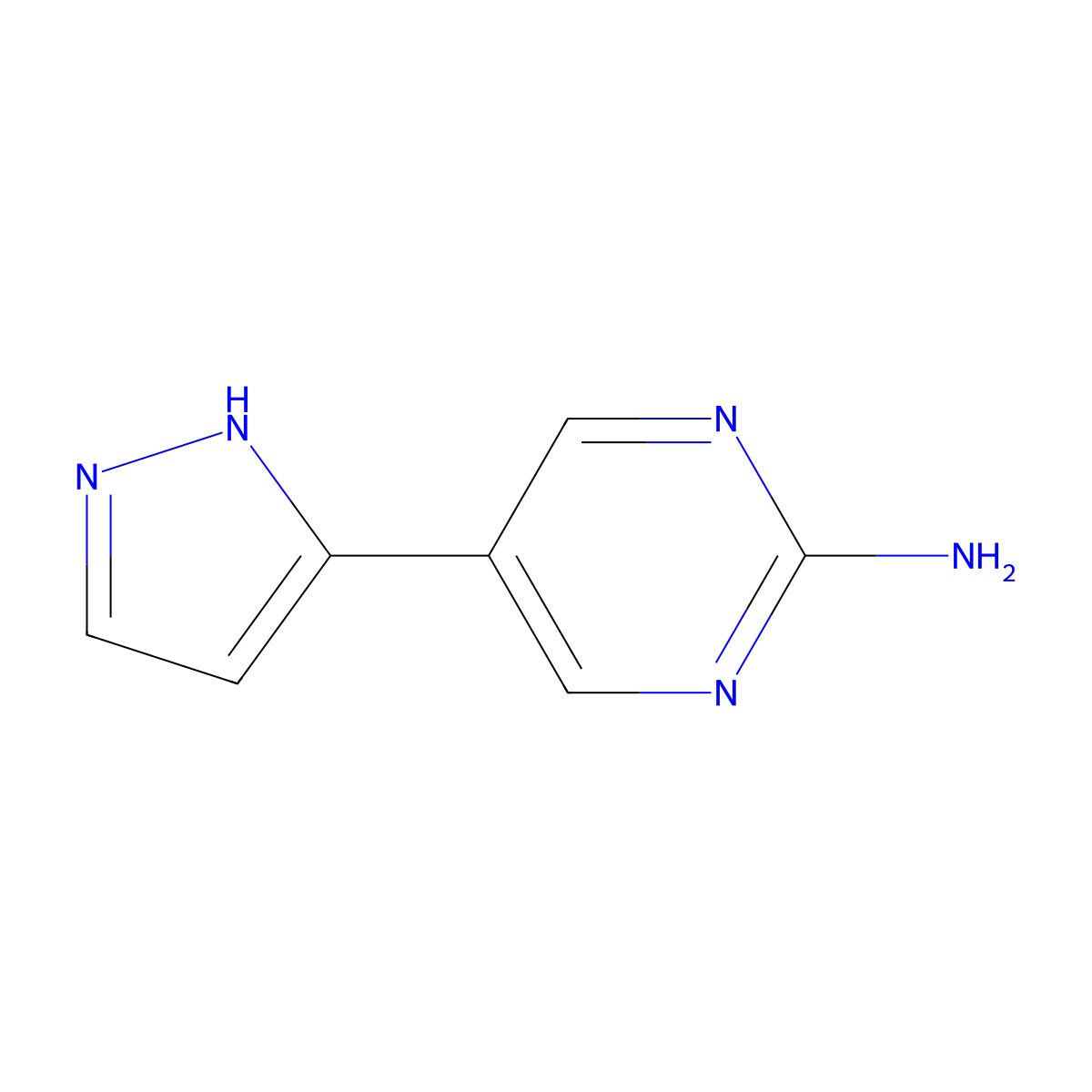5-(1H-pyrazol-3-yl)pyrimidin-2-amine molecular structure, CAS 2137813-19-3
