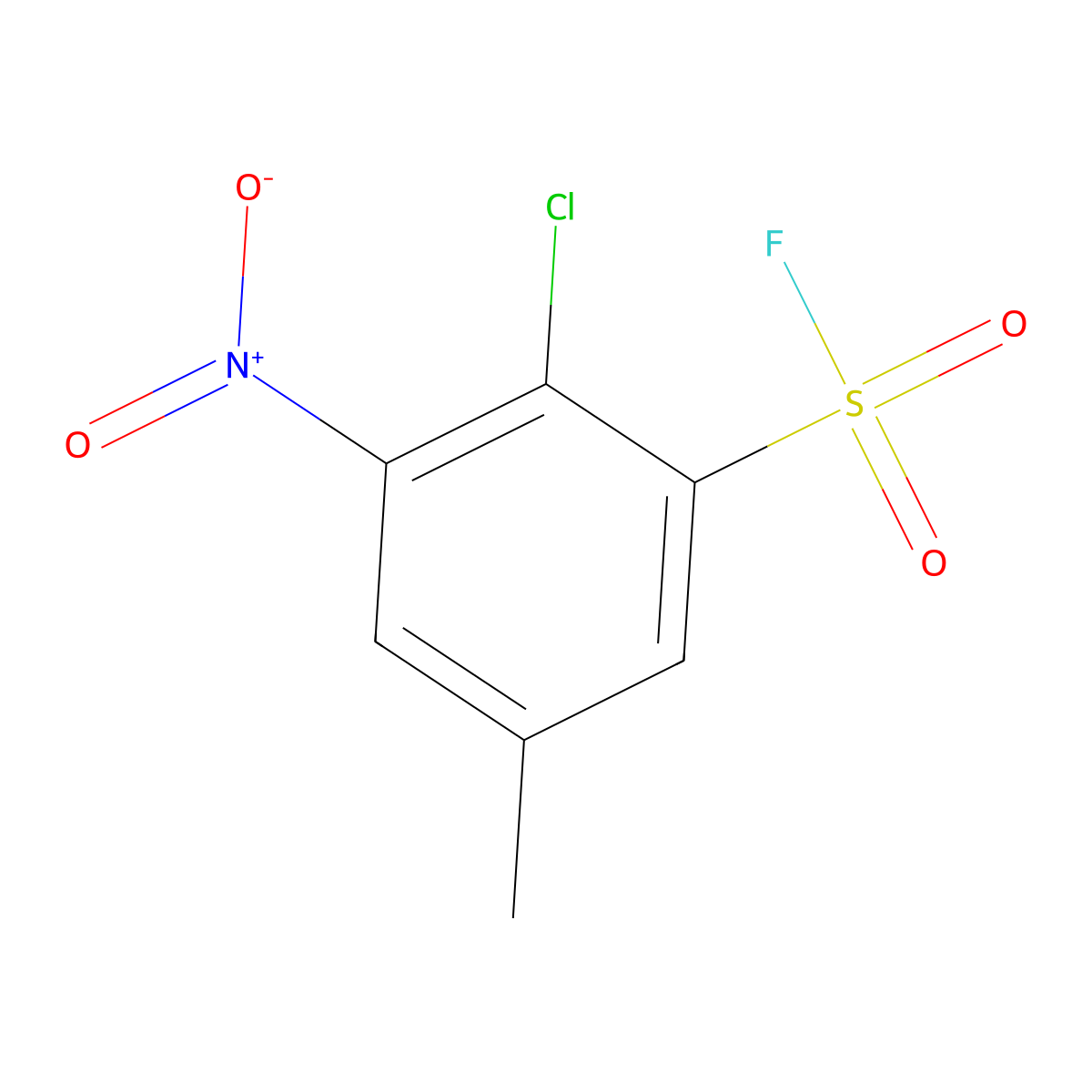 2-Chloro-5-methyl-3-nitrobenzene-1-sulfonylfluoride molecular structure, CAS 2137813-27-3