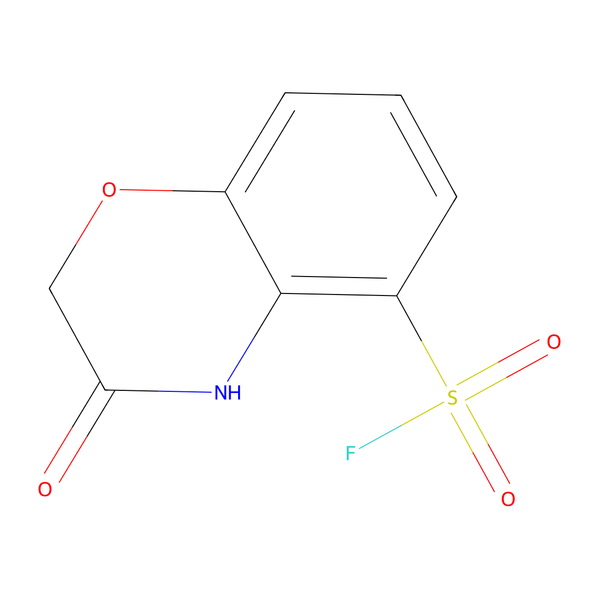 3-oxo-3,4-dihydro-2H-1,4-benzoxazine-5-sulfonyl fluoride molecular structure, CAS 2137813-51-3